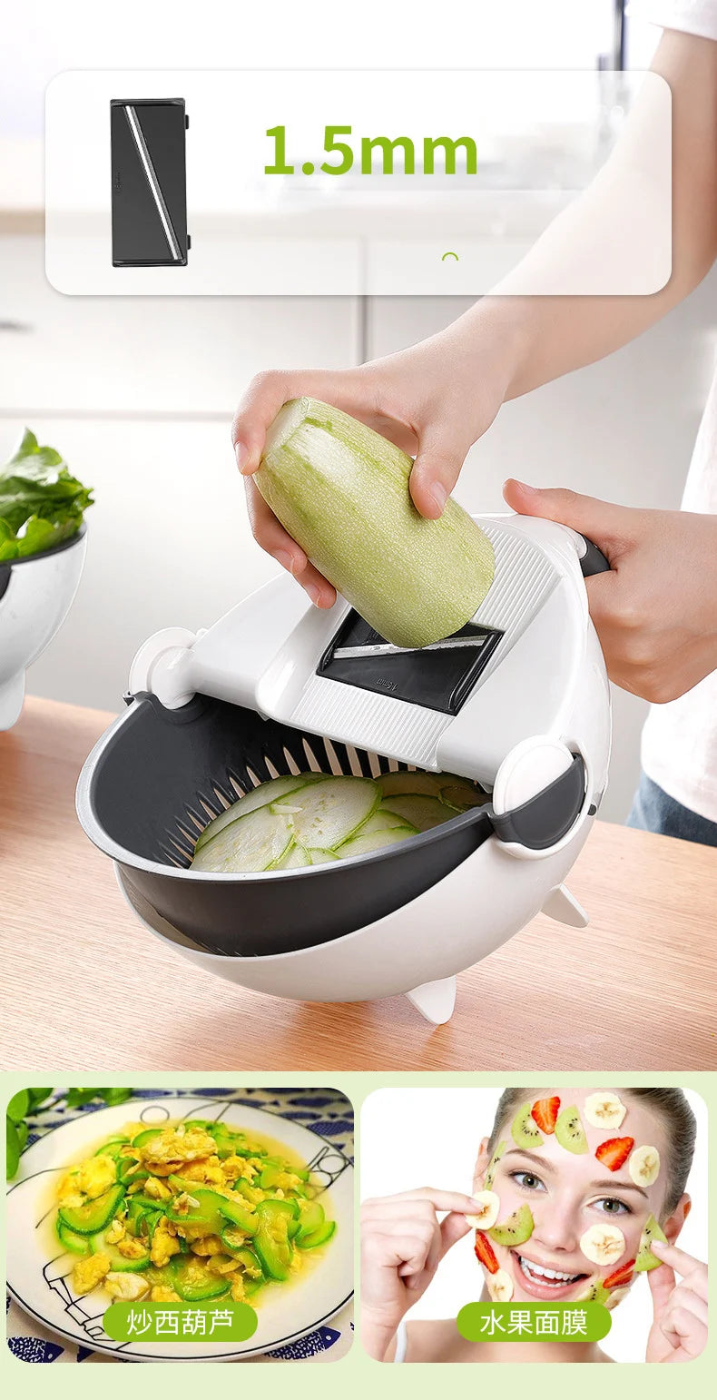 Rotating Vegetable Cutter and Mandoline Slicer