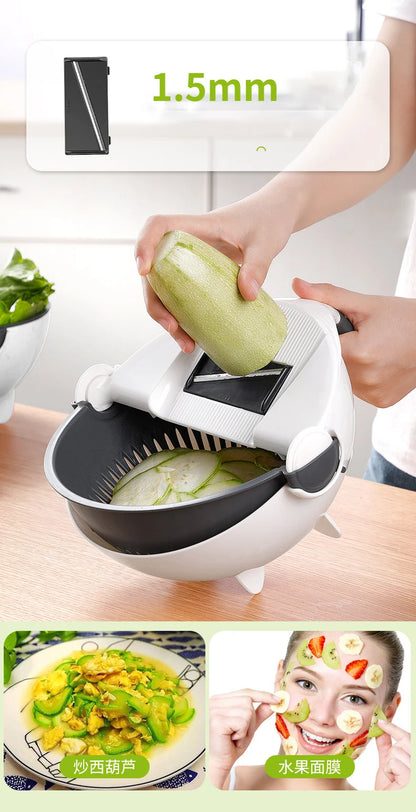 Rotating Vegetable Cutter and Mandoline Slicer