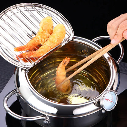 Japanese Deep Frying Pot with Thermometer