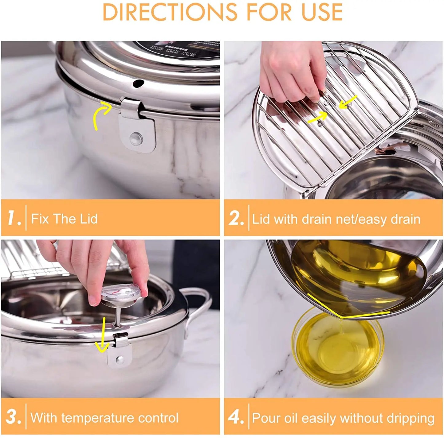 Japanese Deep Frying Pot with Thermometer