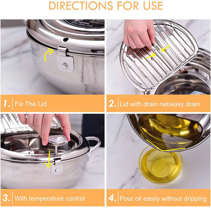 Japanese Deep Frying Pot with Thermometer