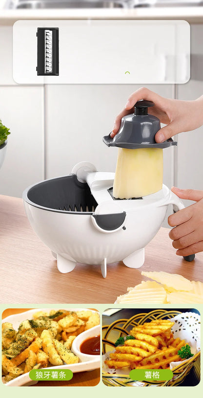 Rotating Vegetable Cutter and Mandoline Slicer