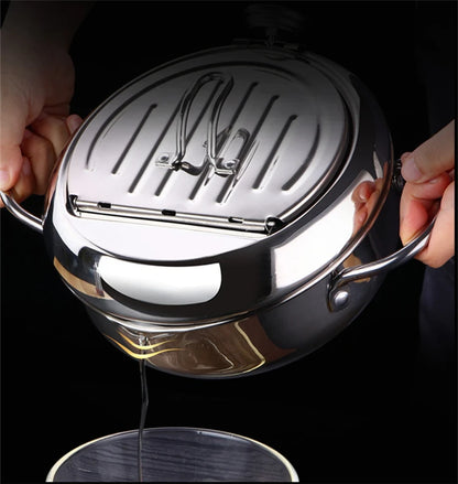 Japanese Deep Frying Pot with Thermometer