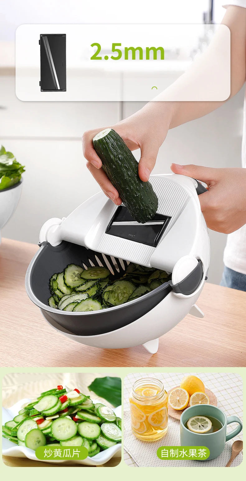 Rotating Vegetable Cutter and Mandoline Slicer