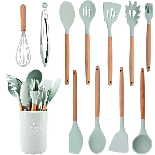 Silicone Kitchen Utensils Set with Storage Box