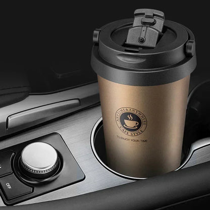 Travel Coffee Cup with Lid and Handle