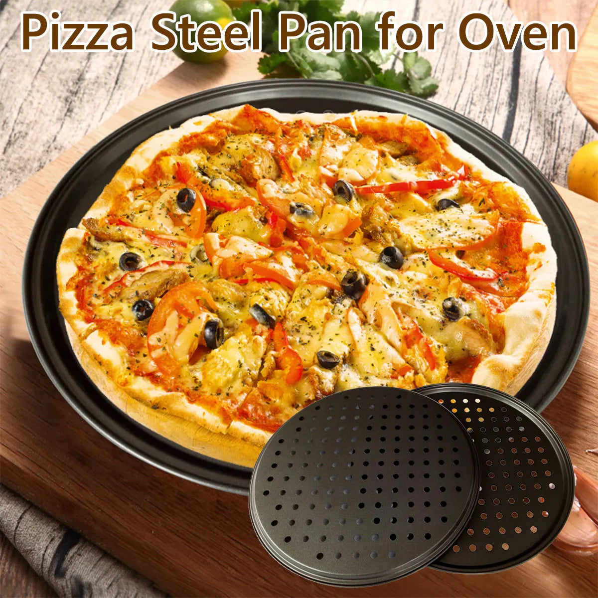 Round Perforated Non-Stick Pizza Baking Pan