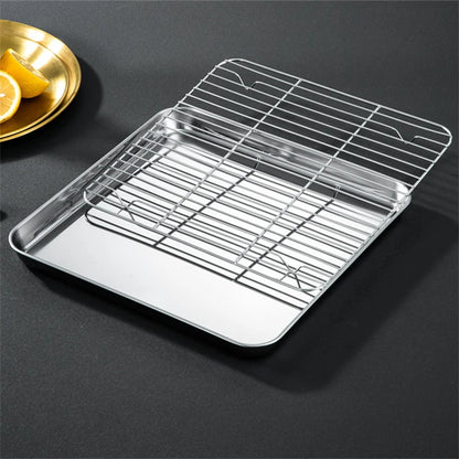 Non-Stick Baking Tray with Removable Cake Grid & Cooling Rack