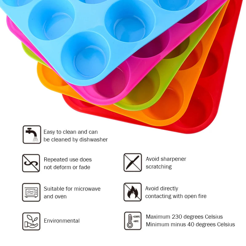 12-Hole Silicone Round Mold