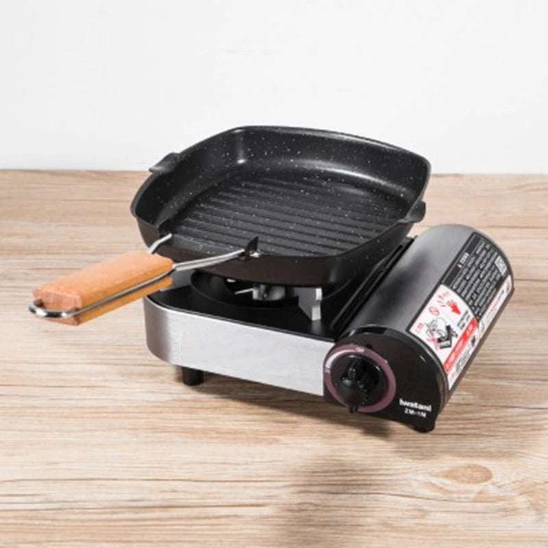 Foldable Outdoor Grill Pan with Wooden Handle