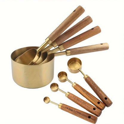 Golden Measuring Cup and Spoon Set