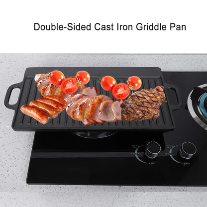 Non-Stick Cast Iron Double-Sided Griddle Pan