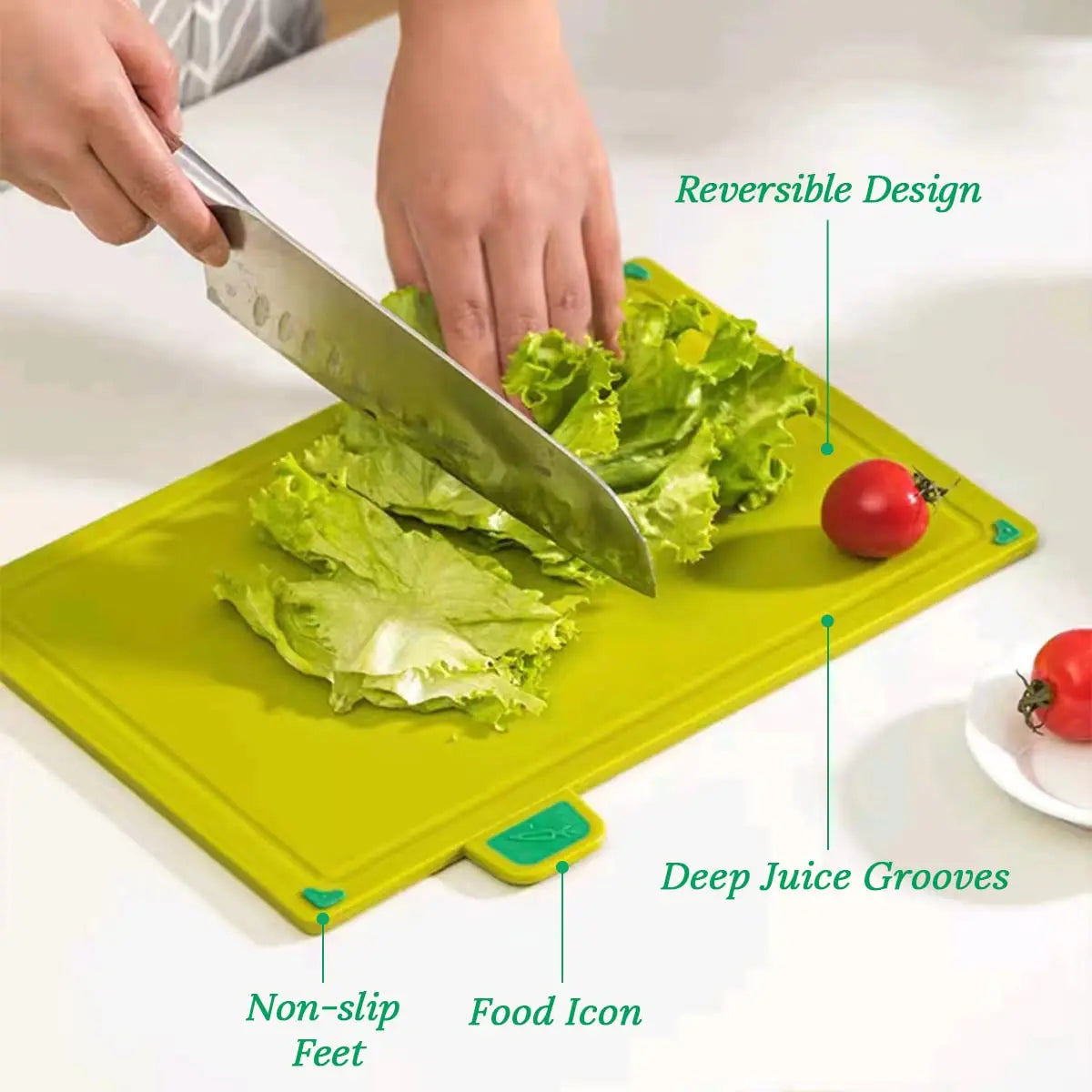 Plastic Chopping Board Set with Holder