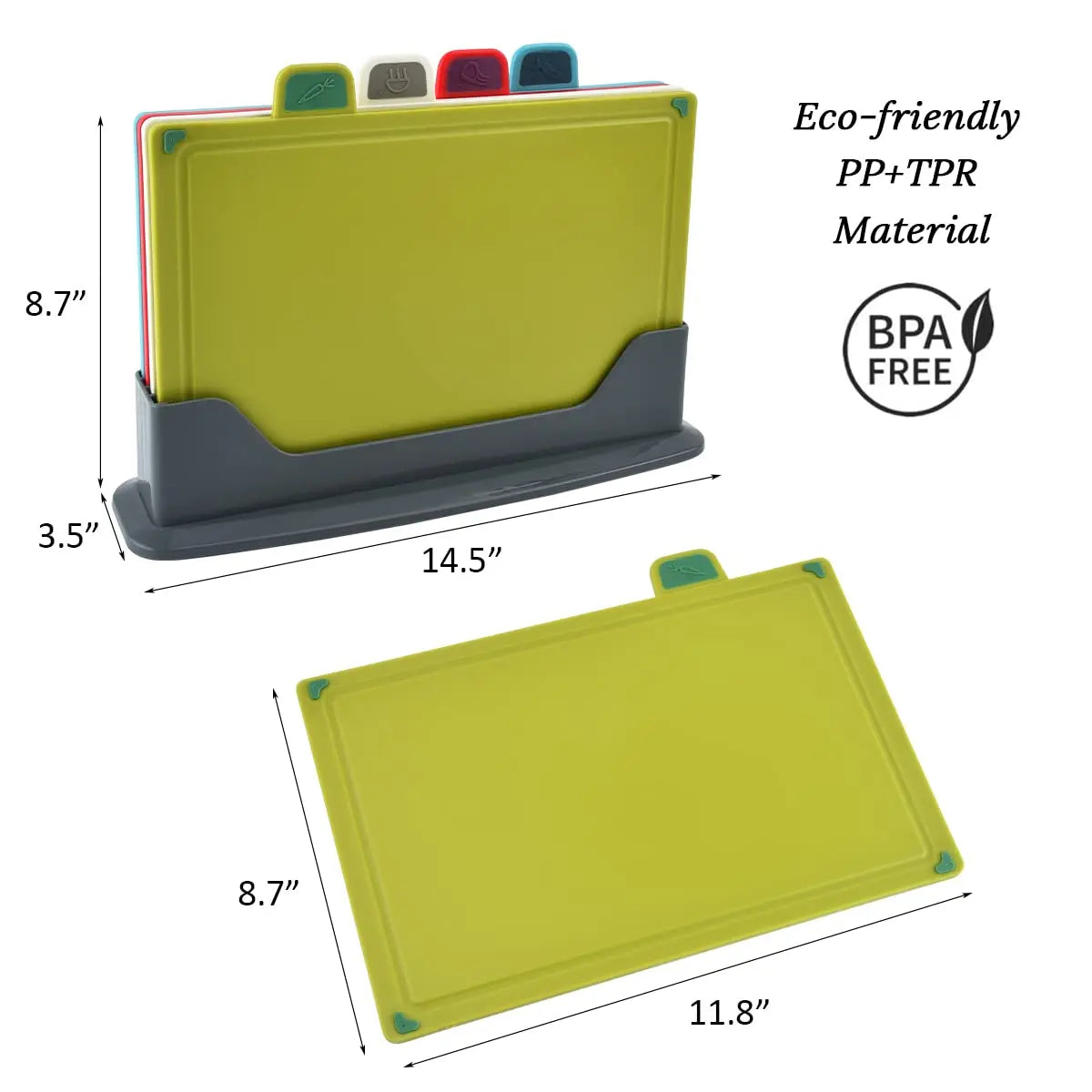 Plastic Chopping Board Set with Holder