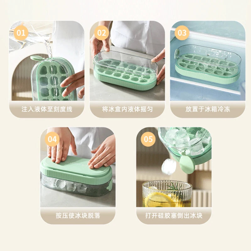 Portable Silicone Ice Cube Tray Mold