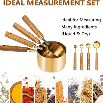 Golden Measuring Cup and Spoon Set