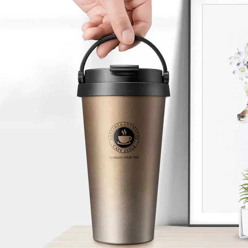 Travel Coffee Cup with Lid and Handle