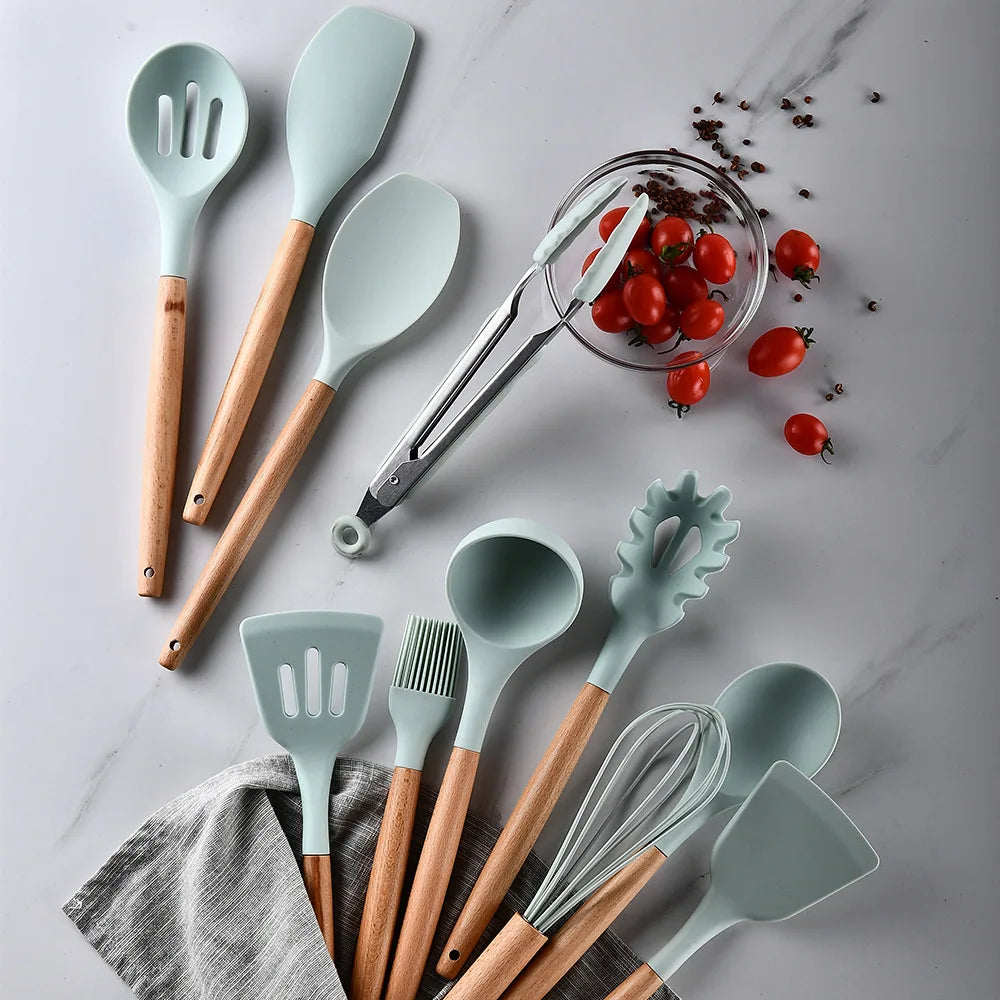 Silicone Kitchen Utensils Set with Storage Box