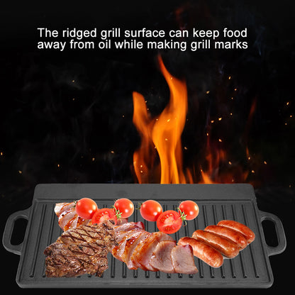 Non-Stick Cast Iron Double-Sided Griddle Pan