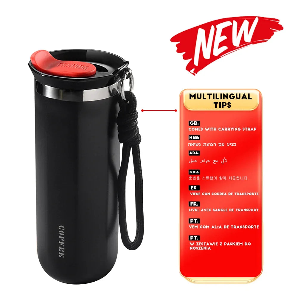 Leakproof Vacuum Insulated Travel Flask for Coffee & Beverages