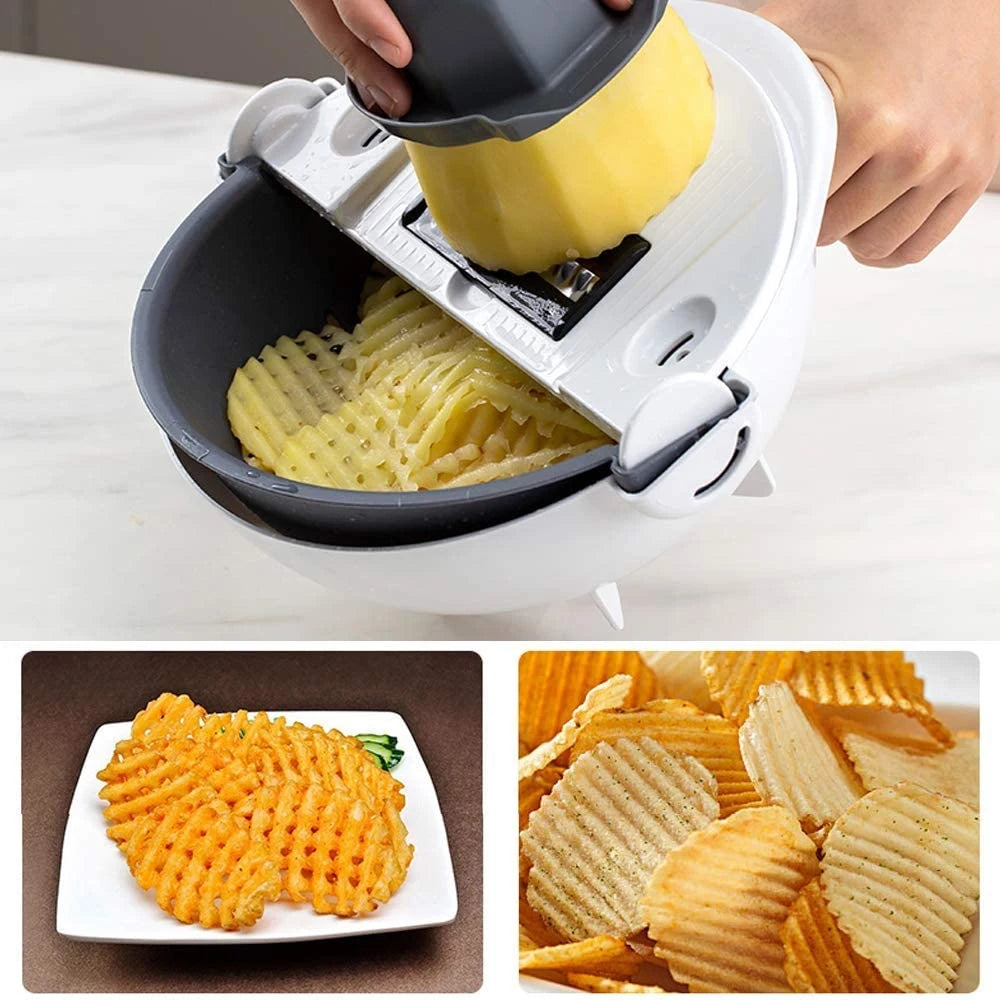 Rotating Vegetable Cutter and Mandoline Slicer