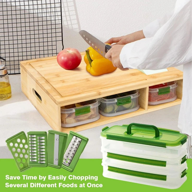 Meal Prep Station and Chopping Board Set